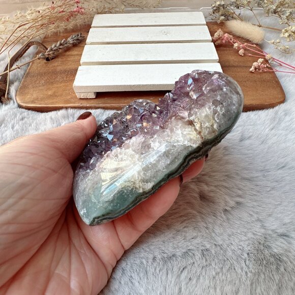 Gorgeous Raw Amethyst Heart Cluster from Uruguay - Picture 2 of 6